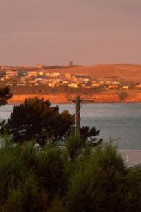 View from balcony at dusk