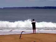 Surf fishing is a relaxing activity